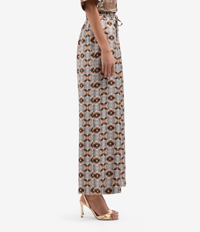 Pierre Louis Mascia ALOE Palazzo Trousers Silk GEOMETRIE BRONZEE ALOESPT11094SE146802101