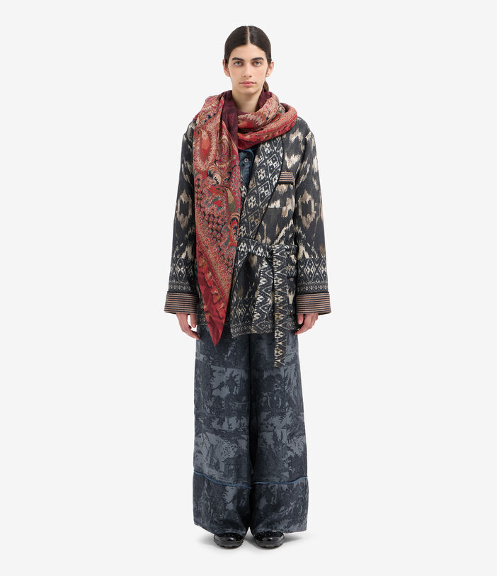 Pierre Louis Mascia ALOEGUM Palazzo Trousers Silk ARDESIA ALOEGUMSPT12609SE516070104