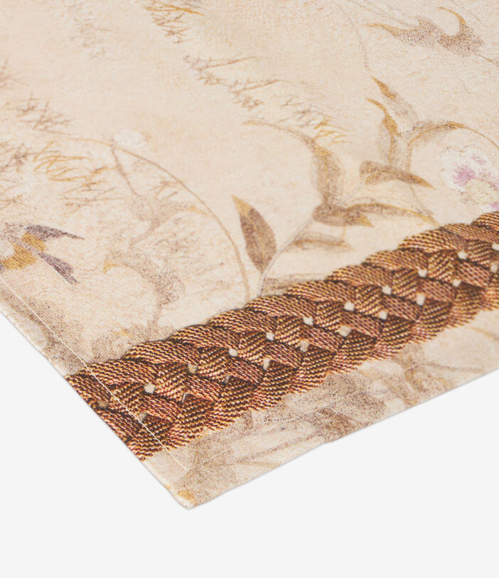 Pierre Louis Mascia CERBIATTOOTT Floral Table Runner Cotton 50x150 CHAMPAGNE CERBIATTOOTTB050X150PACCO513163101