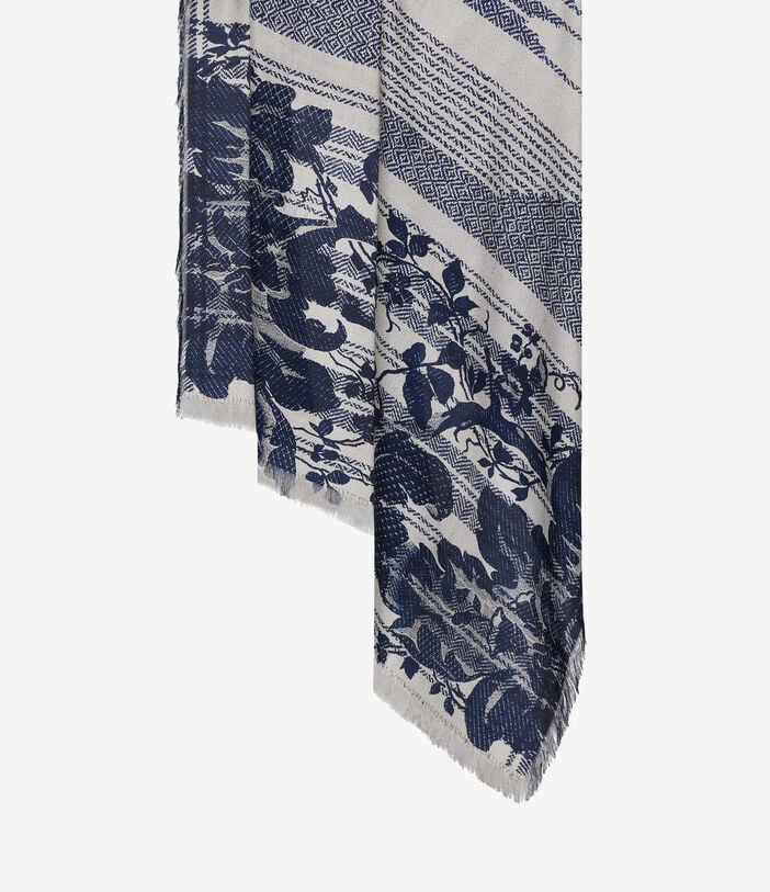 Pierre Louis Mascia ALOEUW Shawl Scarf Silk 135x195 RAMPICANTE BLU ALOEUWSW135X195S4SE517303101