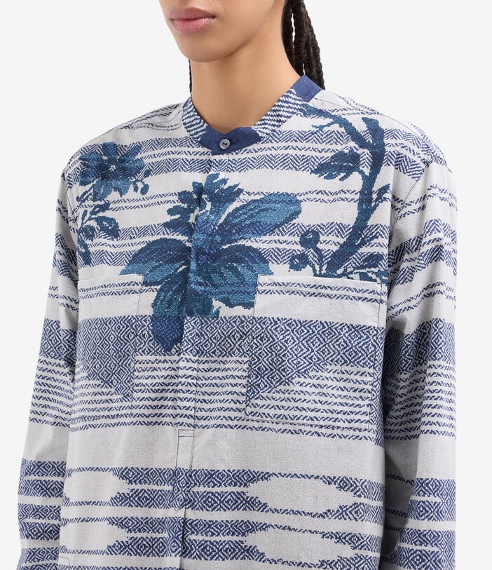 Pierre Louis Mascia DIOMEDE Midi Shirt Dress Cotton RAMPICANTE BLU DIOMEDESAB12779CO518265101