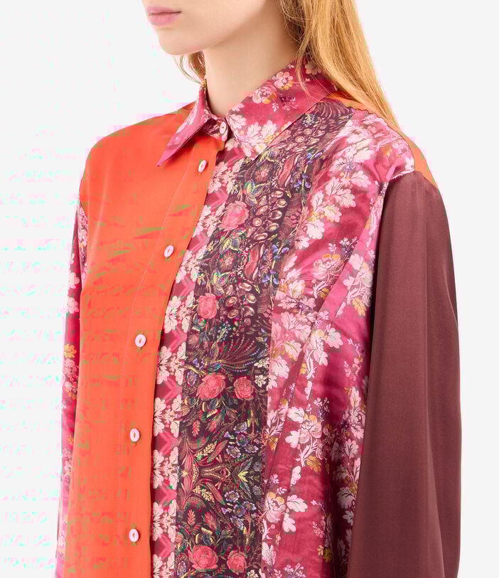 Pierre Louis Mascia ALOE Longsleeve Shirt Silk ROSSO DAMASCO ALOESCML12162SE517998101