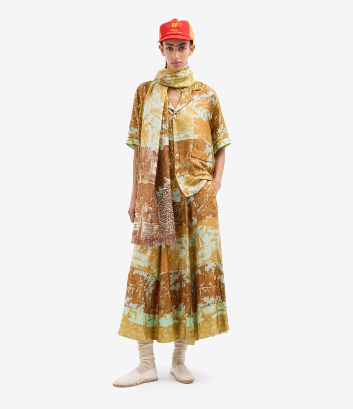 Pierre Louis Mascia ALOE A-line Skirt Silk CARAMELLO ALOESGO12353SE518136103