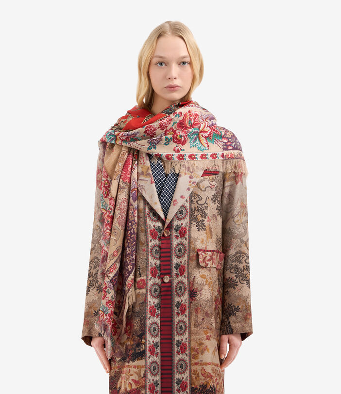Pierre Louis Mascia ALOEUW Shawl Scarf Silk 135x195 SPICE RED ALOEUWSW135X195S4SE51433110118