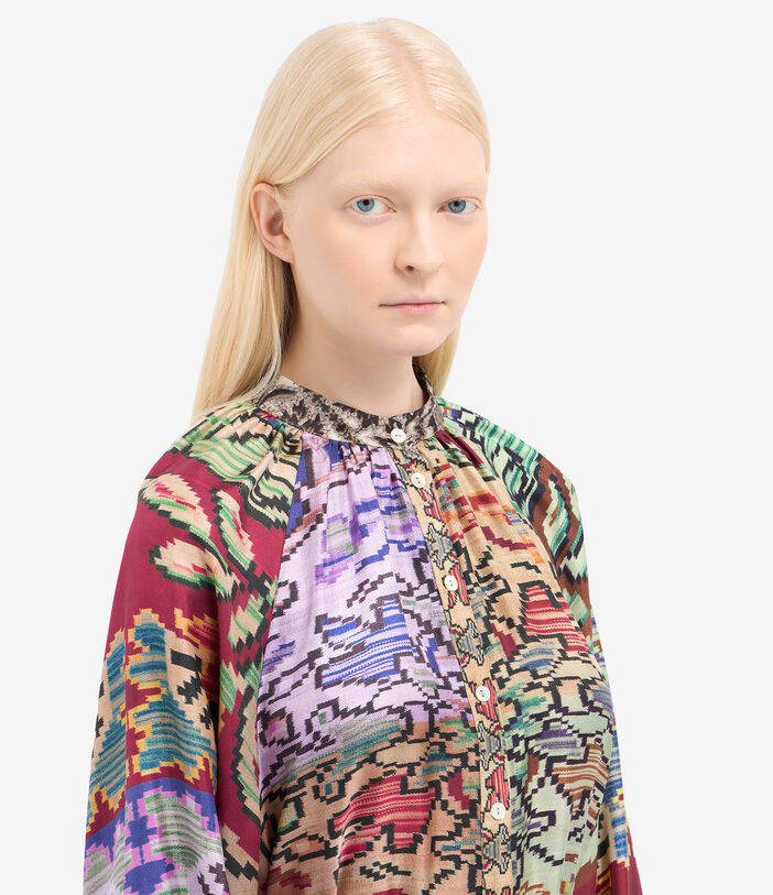 Pierre Louis Mascia ALOE Shirt Dress Silk Multicolor ALOESAB11524SE516370101