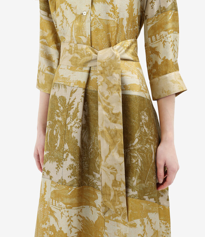 Pierre Louis Mascia ALOE Shirt Dress Silk MUSTARD ALOESAB11899SE515619101
