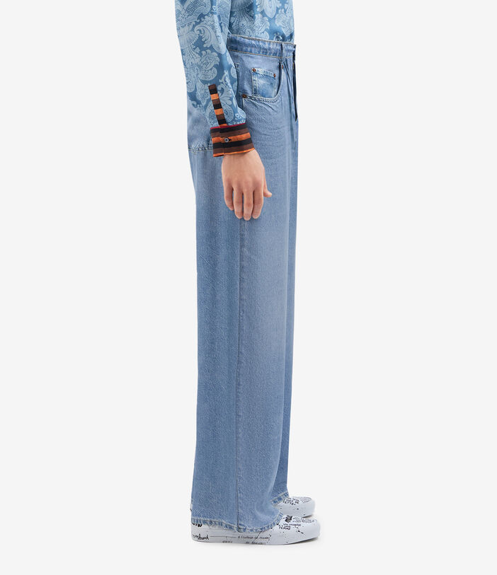 Pierre Louis Mascia ALOE Trousers Silk DENIM ALOESPT12566SE515240102