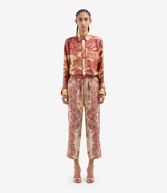 Pierre Louis Mascia ALOE Trousers Silk FIORI D’ARGILLA ALOESPT10959SE517904101