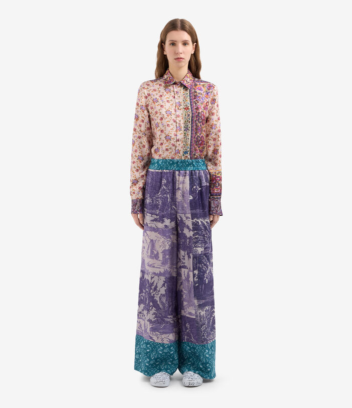 Pierre Louis Mascia ALOE Palazzo Trousers Silk LAVENDER ALOESPT12450SE515018101