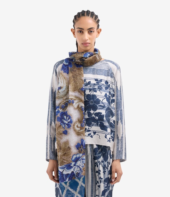 Pierre Louis Mascia HAWNBCI Scarf Cotton Silk 65x190 ZAFFIRO ISCHIA HAWNBCISW065X190ACO517578101