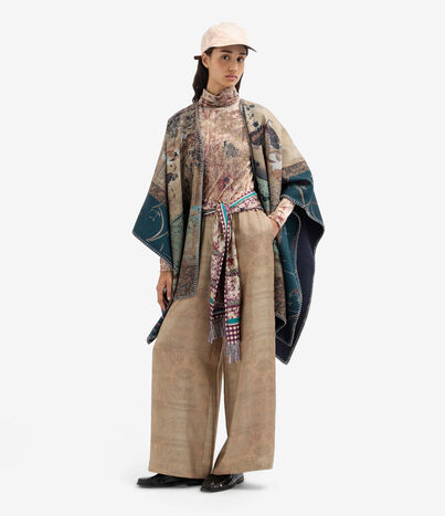 Pierre Louis Mascia PANCAKE Poncho Cape Wool ROSONE DI PIETRA PANCAKESPH006WO519023101