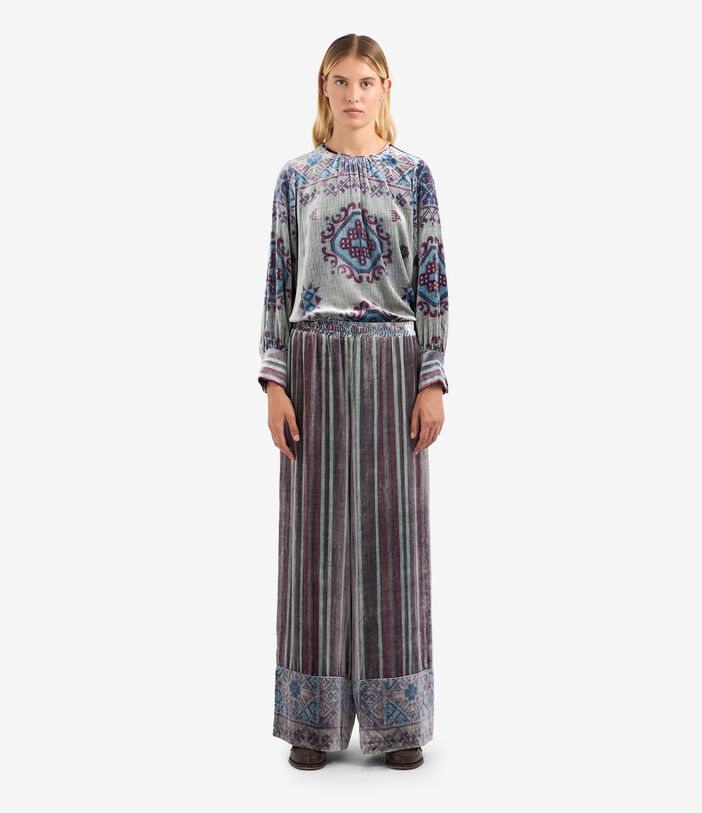 Pierre Louis Mascia KANPUR Palazzo Trousers Viscose Silk Multicolor KANPURSVPT11665VI513545101