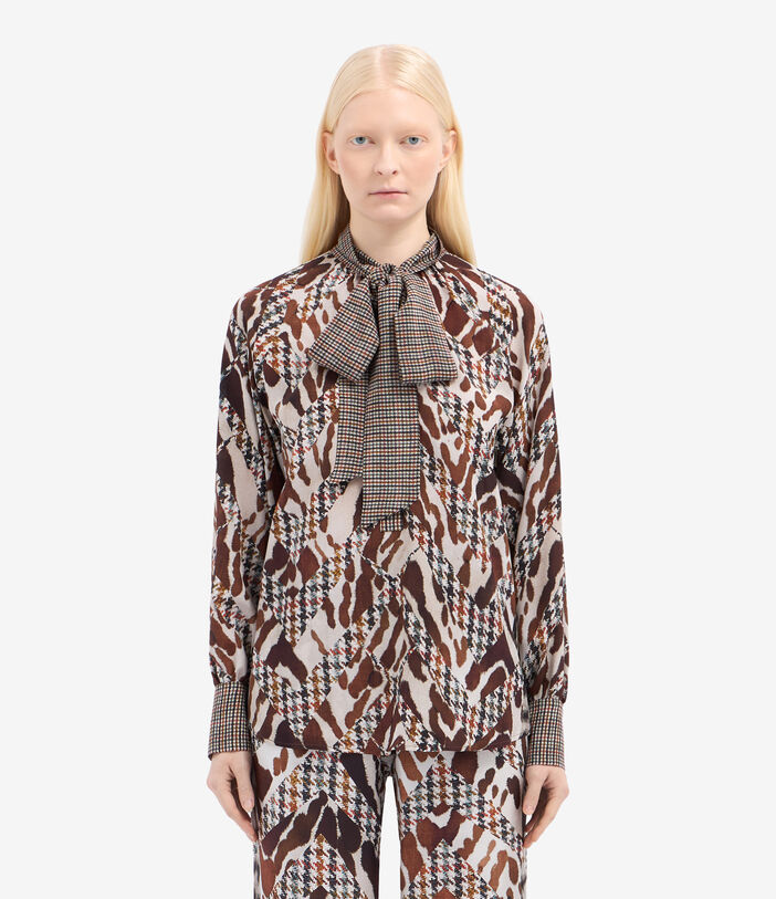 Pierre Louis Mascia TRAPEZIO Longsleeve Shirt Silk Multicolor TRAPEZIOSCML12361SE516354101