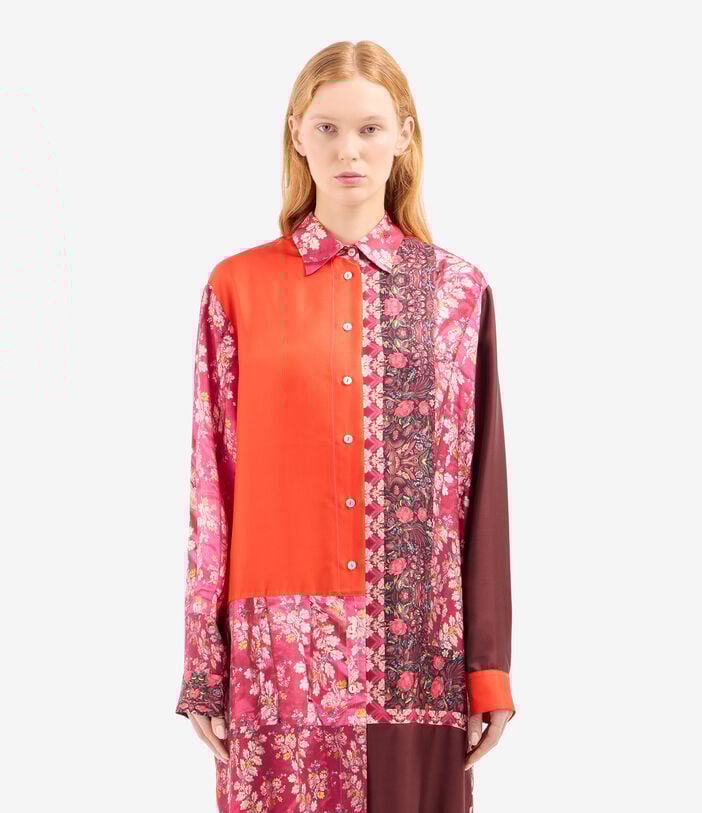 Pierre Louis Mascia ALOE Longsleeve Shirt Silk ROSSO DAMASCO ALOESCML12162SE517998101