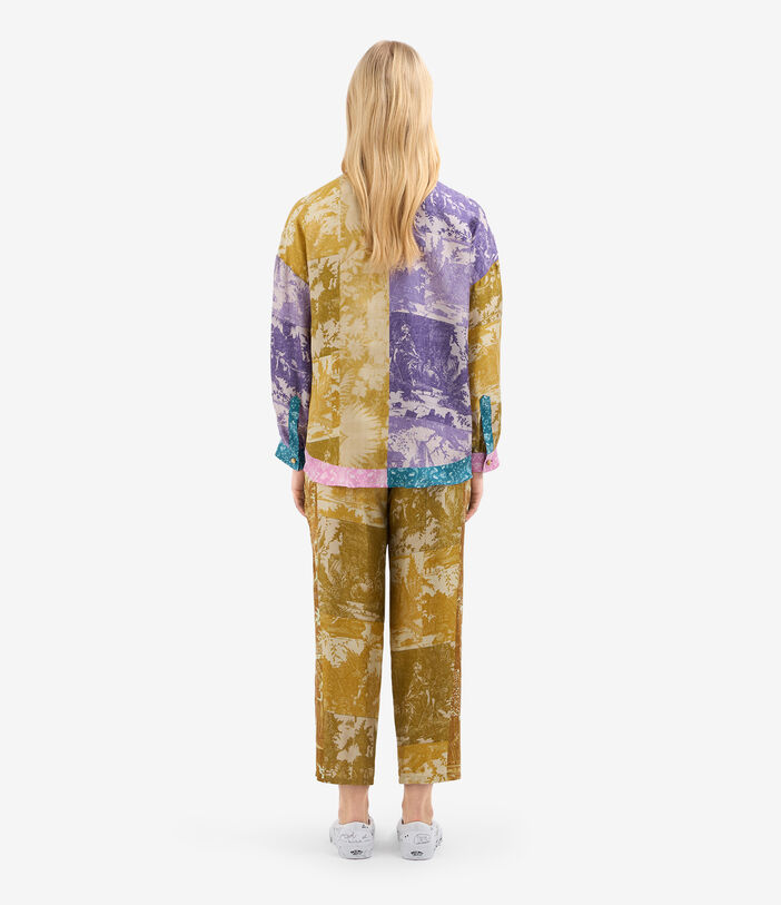 Pierre Louis Mascia ALOE Longsleeve Shirt Silk LAVENDER - MUSTARD ALOESCML12049SE514990101