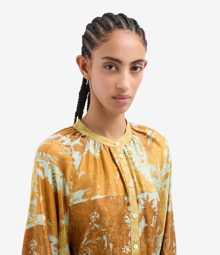 Pierre Louis Mascia ALOE Shirt Dress Silk CARAMELLO ALOESAB11524SE518012103