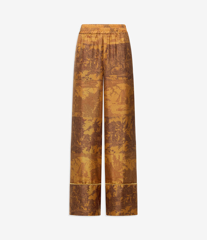 Pierre Louis Mascia ALOEGUM Palazzo Trousers Silk Multicolor ALOEGUMSPT12609SE516070101