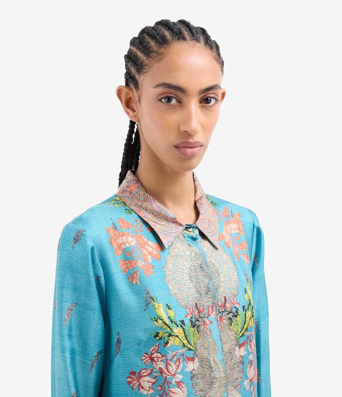 Pierre Louis Mascia ALOE Shirt Dress Silk CELESTE ALOESAB12448SE518068101