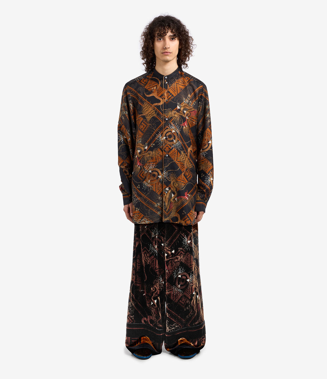 ALOE Longsleeve Shirt Silk in BLACK TEA | Pierre-Louis Mascia®