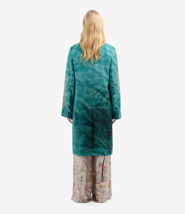 Pierre Louis Mascia ALOE Coat Silk AQUAMARINE ALOESCPT12107SE515545101