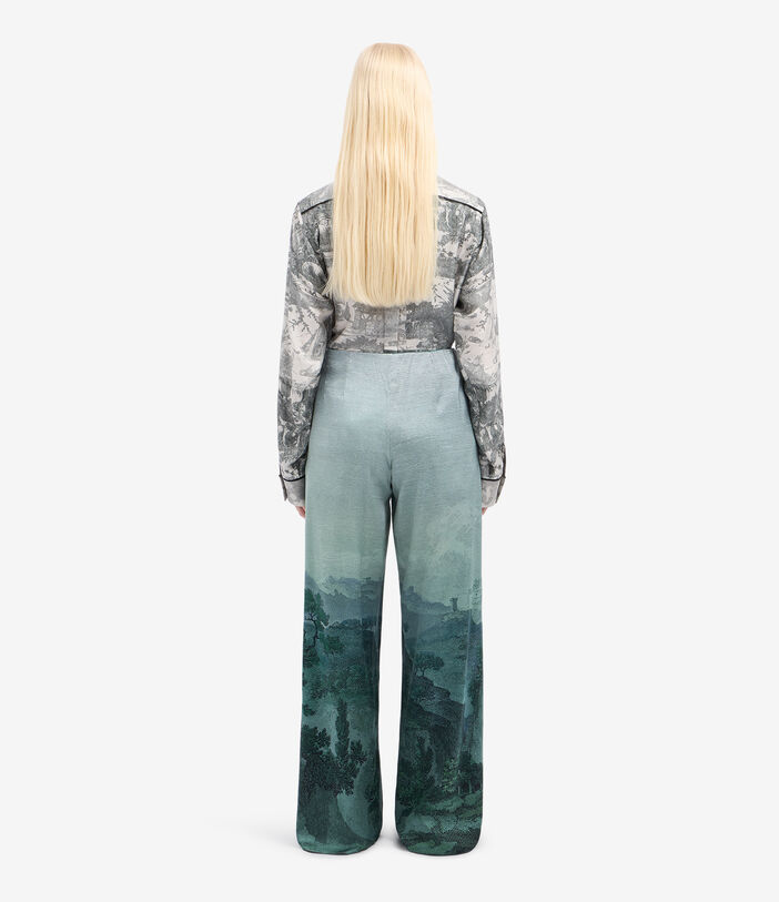 Pierre Louis Mascia ADASTRGUM Palazzo Trousers Silk Multicolor ADASTRGUMSPT12409SE516336101