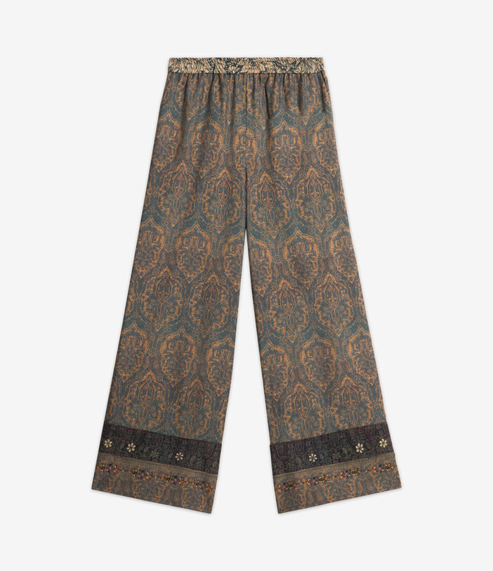 Pierre Louis Mascia K20164 Palazzo Trousers Cashmere Silk Multicolor K20164SWPT101766WS513375101
