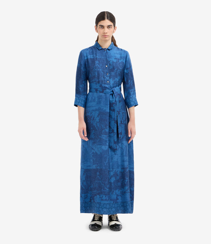 Pierre Louis Mascia ALOEGUM Shirt Dress Silk COBALTO ALOEGUMSAB11899SE516037103