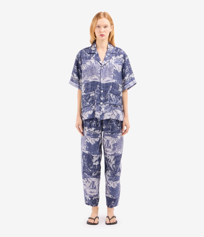 Pierre Louis Mascia ALOE Shortsleeve Shirt Silk INDACO ALOESCMC11927SE518137102