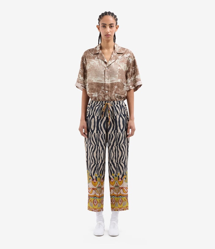 Pierre Louis Mascia ALOE Trousers Silk TRIBALE CHIAROSCURO ALOESPT10959SE517907101