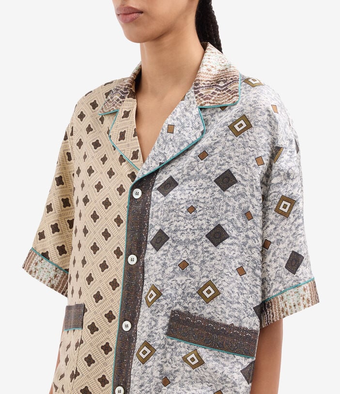 Pierre Louis Mascia ALOE Shortsleeve Shirt Silk SABBIA ALOESCMC11927SE518125101