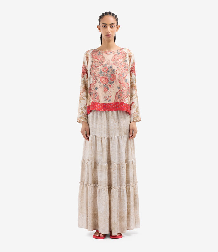 Pierre Louis Mascia ALOE Longsleeve Shirt Silk FIORI D&rsquo;ARGILLA ALOESCML10061SE518058101