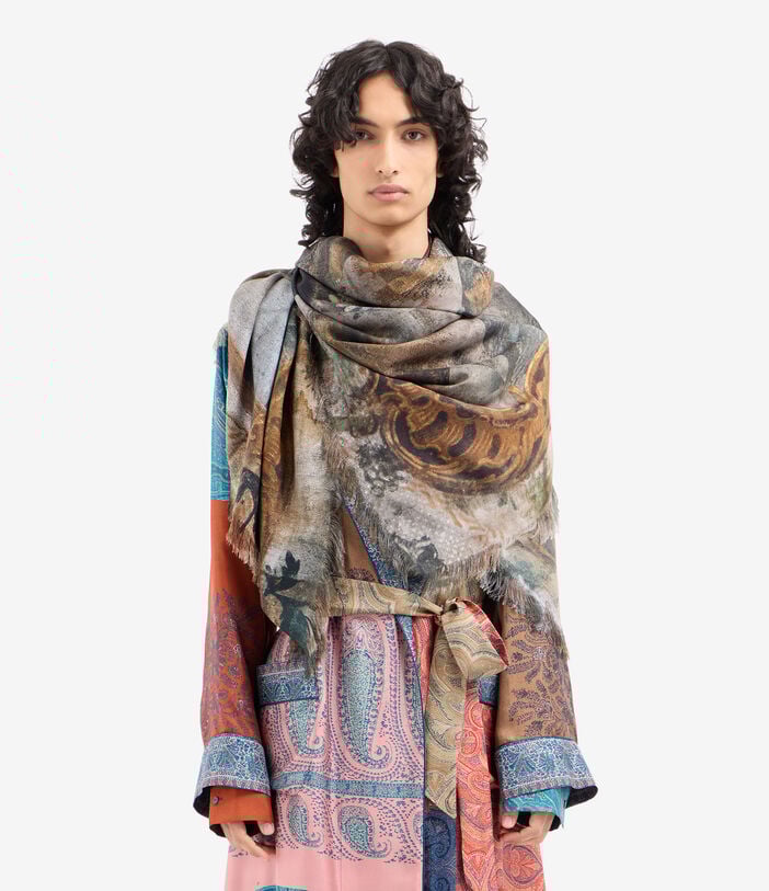 Pierre Louis Mascia ALOEUW Shawl Scarf Silk 135x195 MOSAICO D’INVERNO ALOEUWSW135X195S4SE517300101