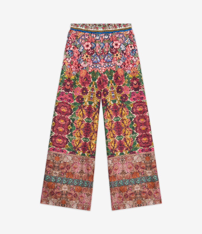 Pierre Louis Mascia CIALDA Palazzo Trousers Silk Multicolor CIALDASPT10766SE513295101