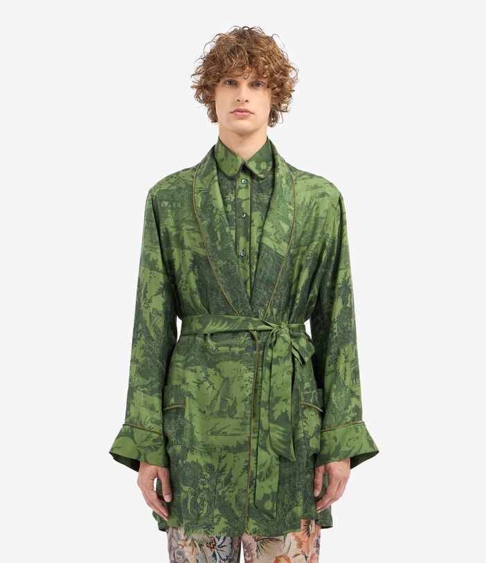 Pierre Louis Mascia ALOEGUM Dressing Gown Silk Pierre Louis Mascia ALOEGUM Dressing Gown Silk Multicolor ALOEGUMSVT10010L92SE516072106