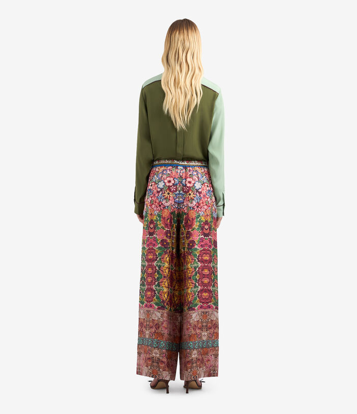 Pierre Louis Mascia CIALDA Palazzo Trousers Silk Multicolor CIALDASPT10766SE513295101