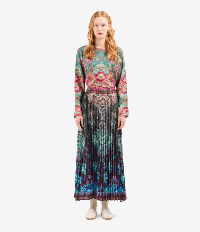 Pierre Louis Mascia CETO Pleated Maxi Skirt Polyester PEONIA CETOSGO11564PL518000101