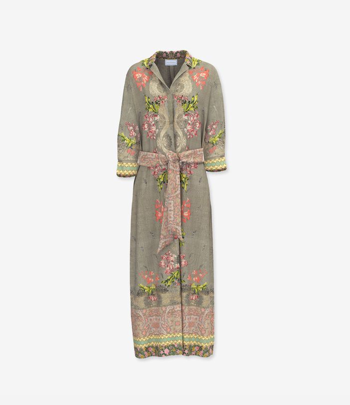 Pierre Louis Mascia ALOE Shirt Dress Silk ULIVO ALOESAB11899SE518571101