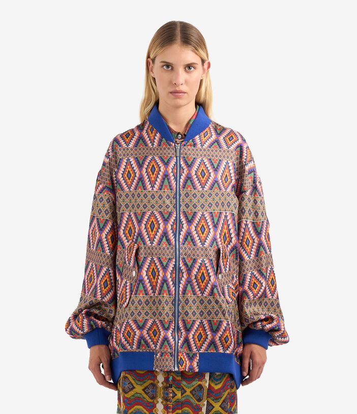 Pierre Louis Mascia FANSOL Bomber Jacket Silk Multicolor FANSOLBM12157SE139645101
