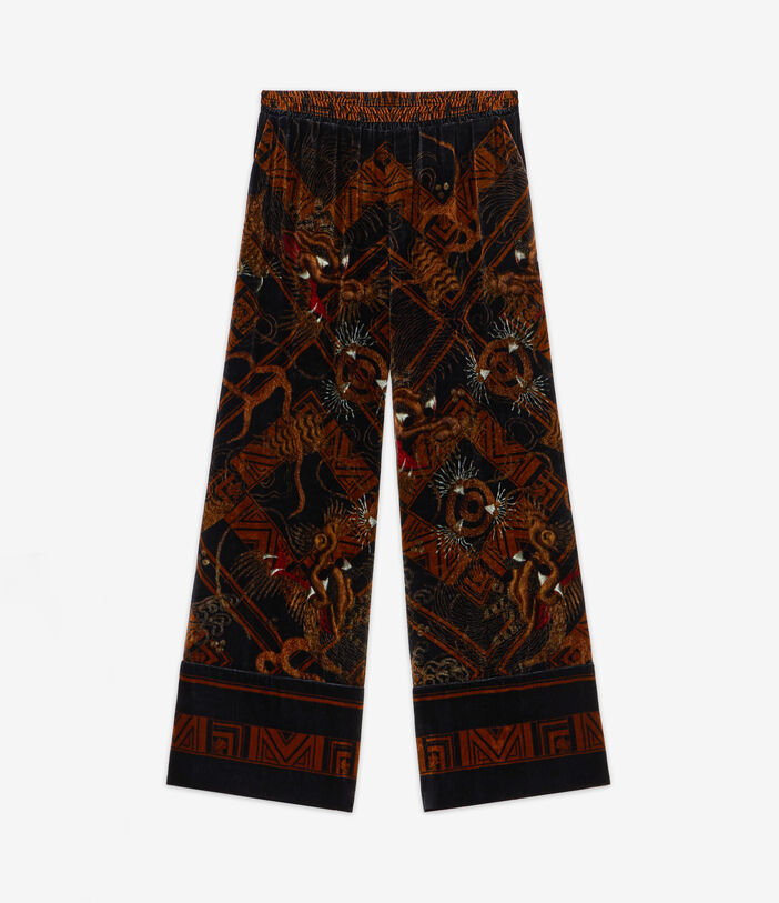 Pierre Louis Mascia KANPUR Palazzo Trousers Viscose Silk BLACK TEA KANPURSPT10766VI512870101