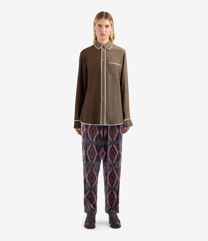 Pierre Louis Mascia ADANAR Longsleeve Shirt Silk CASTAGNA ADANARUCML10642SEKAKICASTAGNA