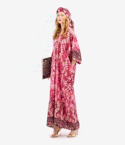Pierre Louis Mascia MUTKA Kaftan Dress Silk ROSA DAMASCO MUTKASAB12658SE518030101