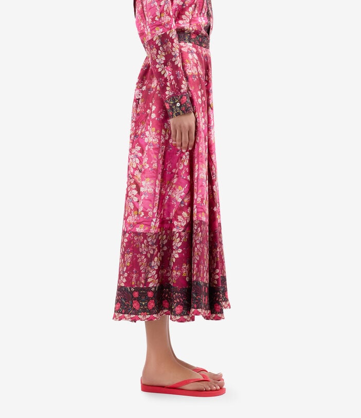 Pierre Louis Mascia ALOE A-line Skirt Silk ROSA DAMASCO ALOESGO12353SE518035101