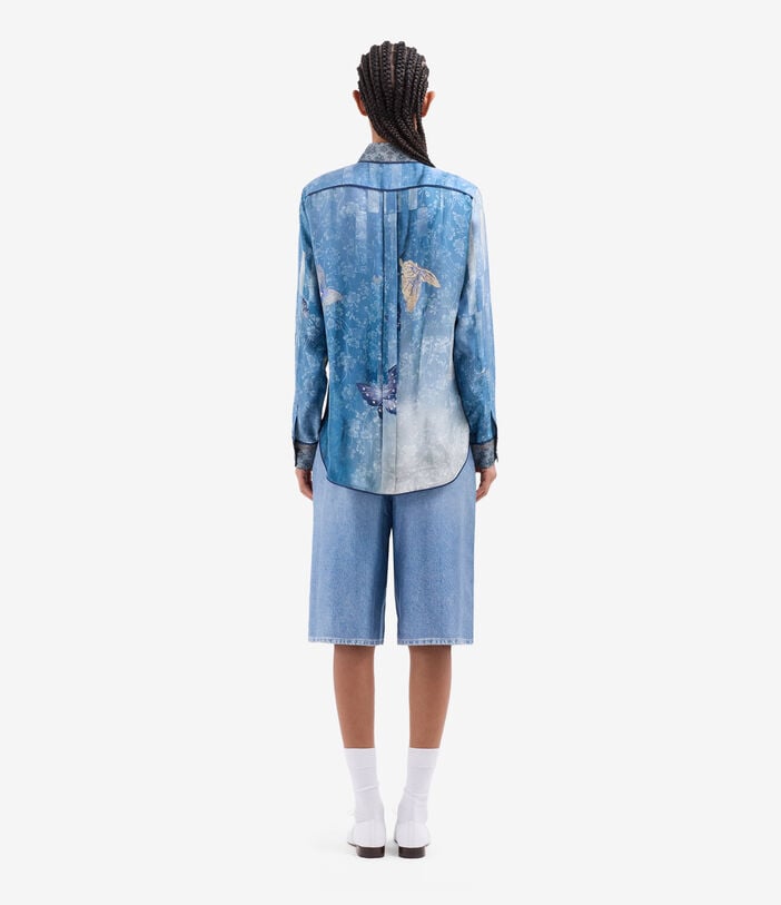 Pierre Louis Mascia ALOE Longsleeve Shirt Silk CIELO VELATO ALOESCML10642SE517943101