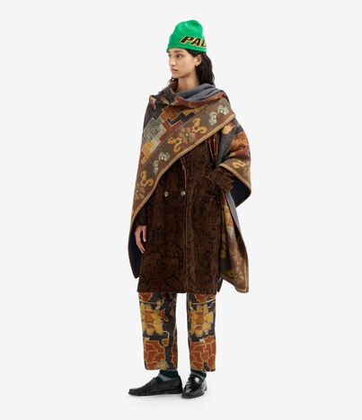 Pierre Louis Mascia PANCAKE Poncho Cape Wool ROSONE DI CRETA PANCAKESPH006WO519021101