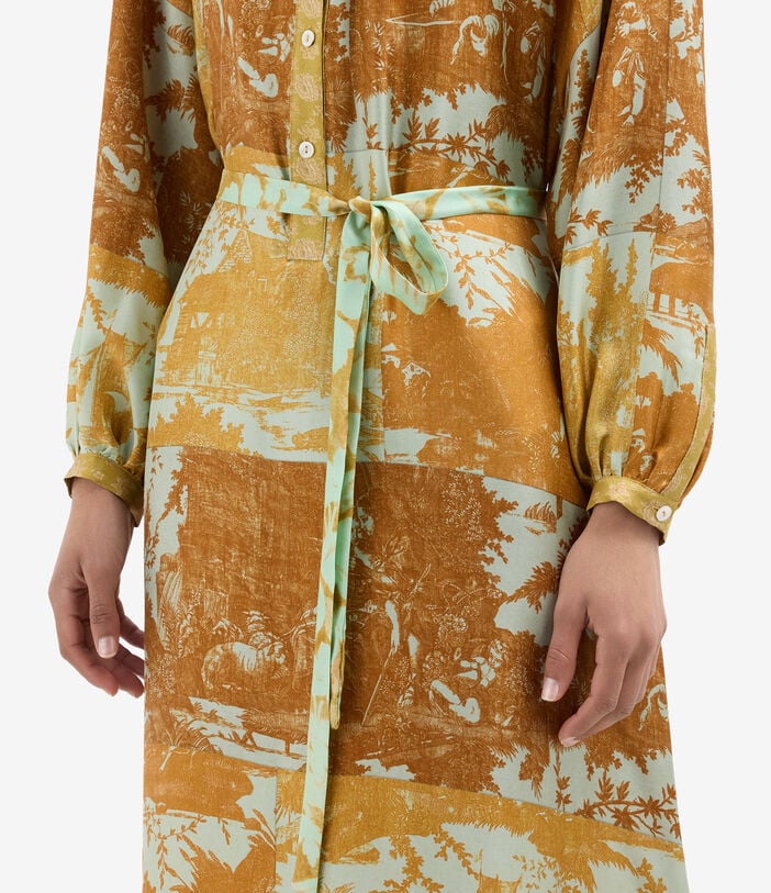 Pierre Louis Mascia ALOE Shirt Dress Silk CARAMELLO ALOESAB11524SE518012103