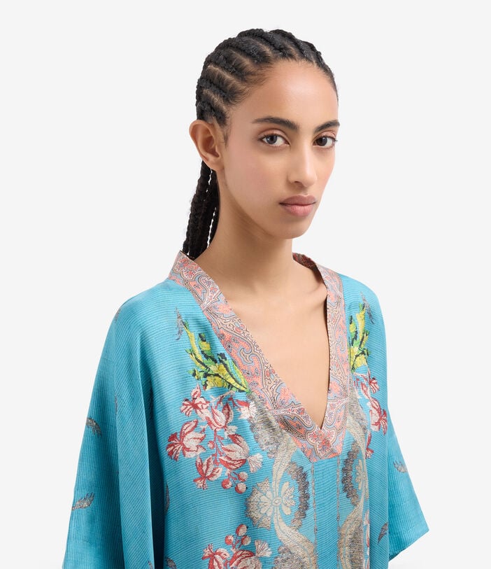 Pierre Louis Mascia ALOE Kaftan Coat Silk CELESTE ALOESKL10062L200SE518568101