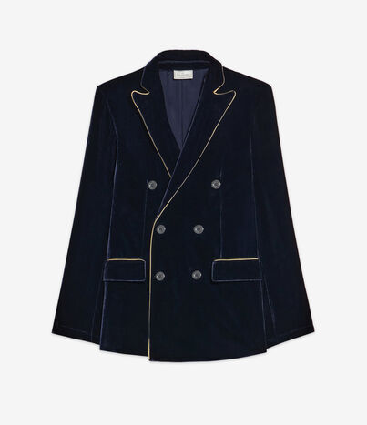 Pierre Louis Mascia KANPUR Jacket Viscose Silk BLU KANPURUGC12386VIBLU