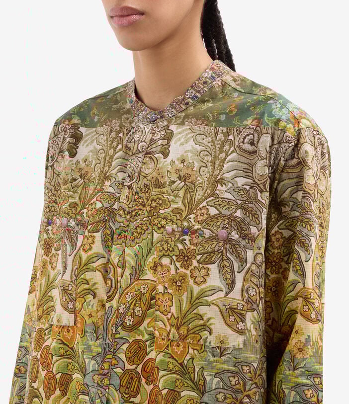 Pierre Louis Mascia DIOMEDE Midi Shirt Dress Cotton GIARDINO BOTANICO DIOMEDESAB12779CO518266101