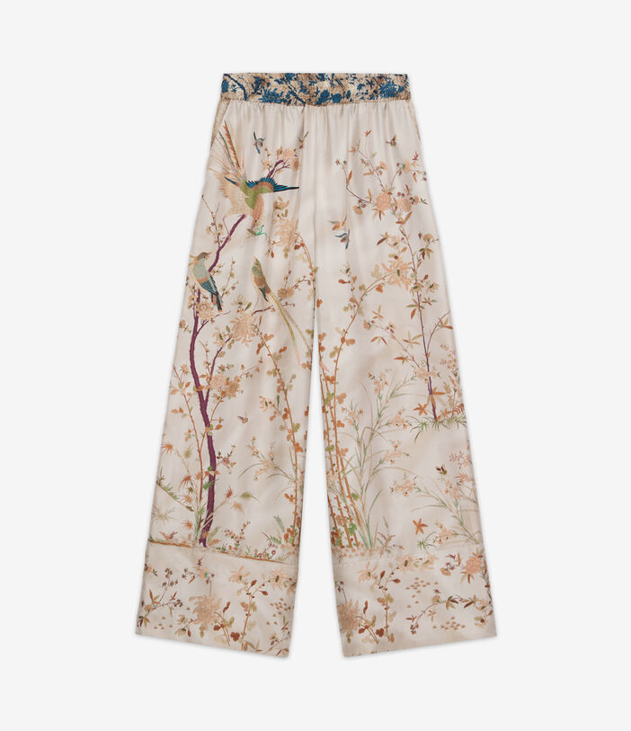 Pierre Louis Mascia ALOE Palazzo Trousers Silk ECRU ALOESPT12450SE515543101