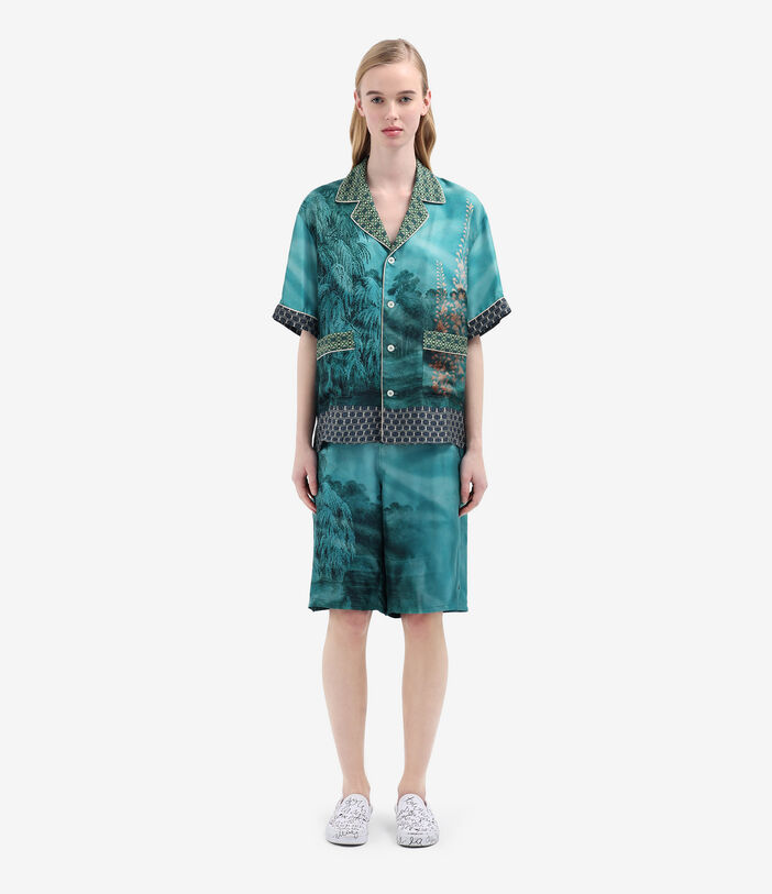 Pierre Louis Mascia ALOE Shorts Silk AQUAMARINE ALOESPN12527SE515541101